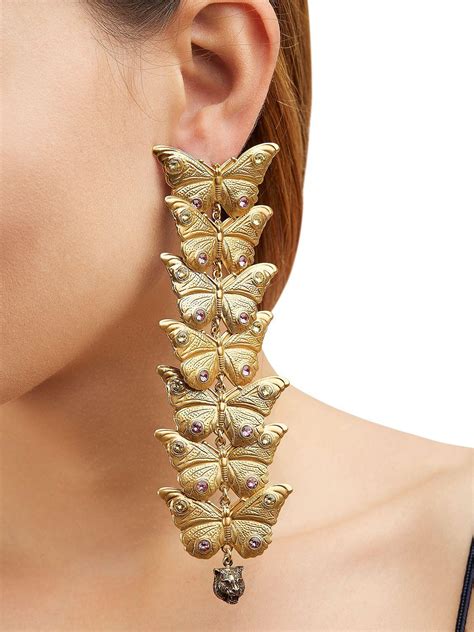 gucci butterfly earring|gucci earrings interlocking.